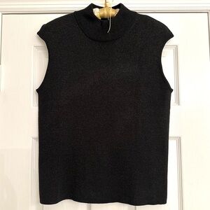 Coldwater Creek Sweater Women’s Sz XL Black Metallic‎ Silk Blend Holiday Glam